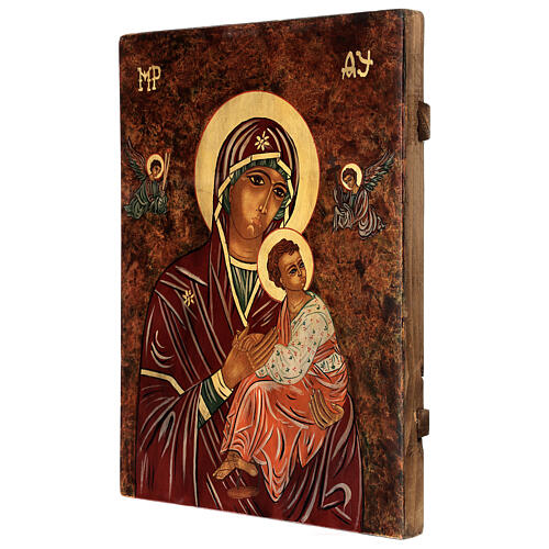 Icône Mère de Dieu de la Passion 40x30 cm peinte Roumanie 3
