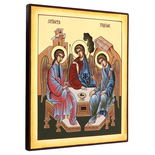 Icône Sainte Trinité 40x30 cm peinte à la main Roumanie 3