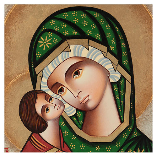 Rumänische Ikone, Madonna der Zärtlichkeit, handgemalt, 40x30 cm 2