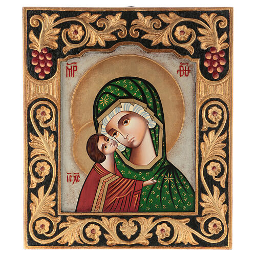Icono Virgen de la Ternura 40x30 cm pintado Rumanía 1