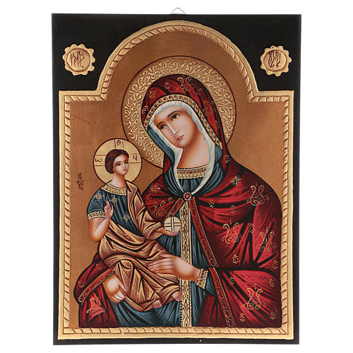 Ícone Nossa Senhora Hodighitria 40x30 cm pintado Roménia 1
