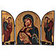 Tríptico Madre de Dios y Ángeles 40x60 cm pintado Rumanía s1