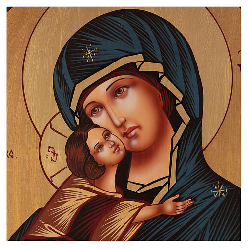 Tryptique Mère de Dieu et Anges 40x60 cm peint Roumanie 2