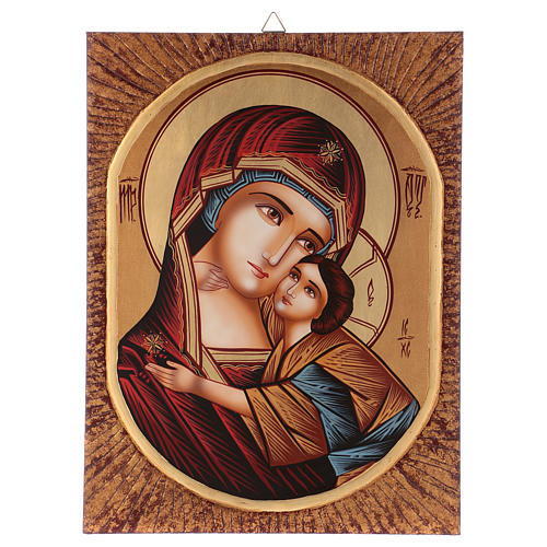 Icône Mère de Tendresse 40x30 cm peinte Roumanie 1