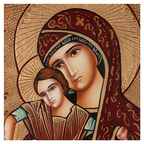 Icon Mother of God of East Dostojno, 40x30 cm painted Romania 2