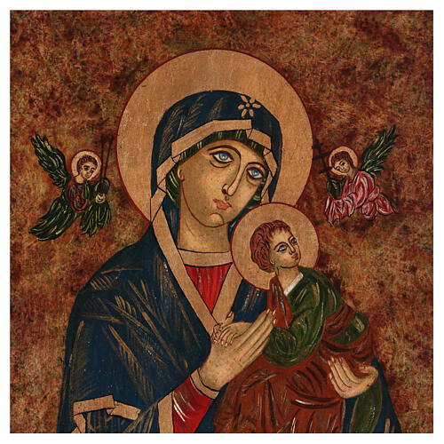 Icono Madre de Dios de la Pasión 40x30 cm pintado Rumanía 2