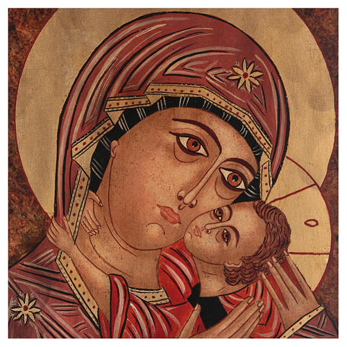 Icône Mère de Dieu Kasperovskaja 35x30 cm peinte Roumanie 2