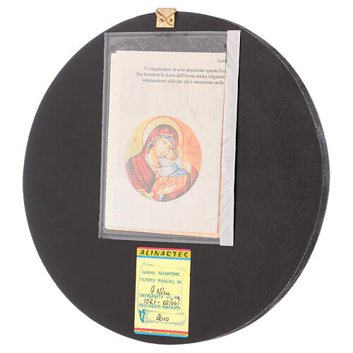 Icono redondo Madre de Dios Vladimirskaja diám. 28 cm pintado Rumanía 3