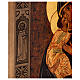 Ícone pintado Madre de Deus Vladimirskaja moldura entalhada dourada Roménia 38x32 cm s5