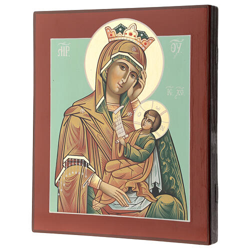 Ikona Matka Boża Pocieszenia 28x24 cm Rumunia, malowana styl rosyjski 3