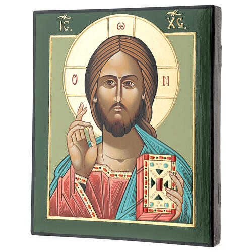 Rumänische Ikone Jesus Christus Meister und Richter handbemalt, 28x24 cm 3