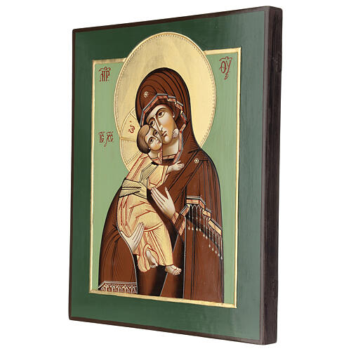 Icon Mother of Tenderness, Vladimir, 35x30 cm Romania Russian painting style 3