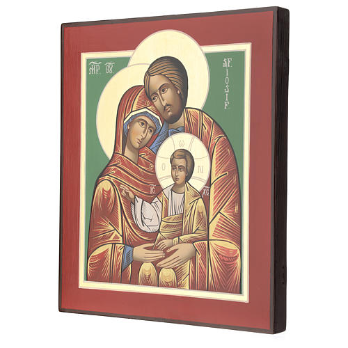 Ícone Roménia Sagrada Família 33x28 cm pintado estilo russo 3