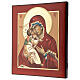 Icono Madre Dios Ternura Vladimirskaja 35x30 cm Rumanía pintado estilo ruso s3