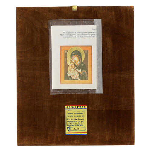 Icono Madre de Dios Donskaja 32x28 cm Rumanía pintado estilo ruso 4
