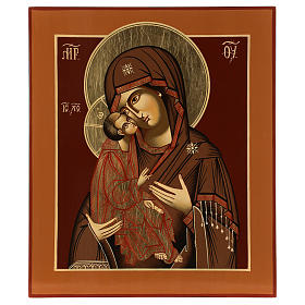 Icone Romania dipinte: Icona Madre di Dio Donskaja 32x28 cm Romania dipinta stile russo
