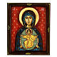 Icono Virgen con el Niño tallado pintado a mano Rumanía s1