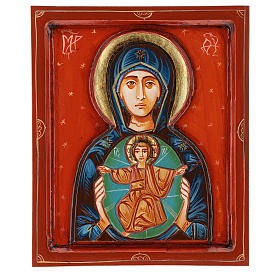 Icone Romania dipinte: Icona Madonna col Bambino intagliata dipinta a mano Romania
