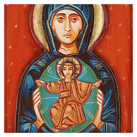 Icone Romania dipinte: Icona Madonna col Bambino intagliata dipinta a mano Romania