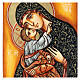 Mother of God of Tenderness painted icon, orange background 22x18 cm Romania s2