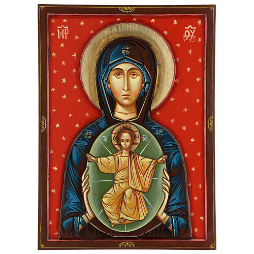 Romanian icon Mother of God 70x50 cm carved and painted 1