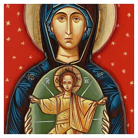 Icône roumaine Vierge à l'Enfant 70x50 cm peinte taillée