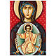 Icona rumena Madonna con Bambino 70x50 dipinta intagliata s2