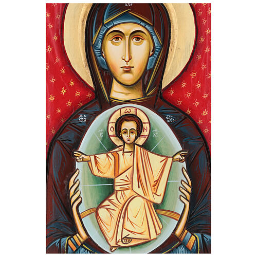 Ikona rumuńska Madonna z Dzieciątkiem, 70x50, malowana nacięta 2