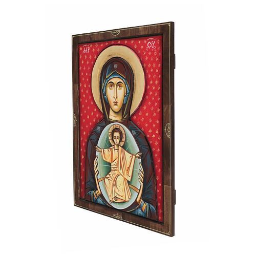 Ikona rumuńska Madonna z Dzieciątkiem, 70x50, malowana nacięta 4
