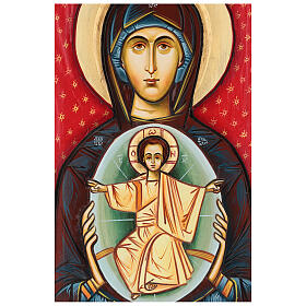Icon Romanian Madonna with Child, 70x50 cm painted craved