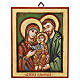 Icona Sacra Famiglia legno incisa dipinta a mano s1