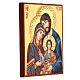 Holy Family Rumanian icon with engraved details, gold background s3