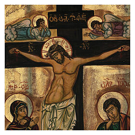 Icone Romania dipinte: Icona La Crocifissione bizantina Romania 50x40 cm dipinta a mano