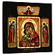Icona Madre Dio Tenerezza Vladimirskaja con angeli 28x28 cm rumena dipinta s3