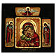 Ikona rumuńska malowana Matka Boża Czuła Włodzimierska z aniołami, 28x28 cm s1