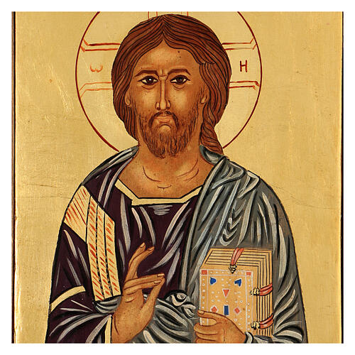 Christ Pantocrator icon, painted in Romania 40x30 cm 2