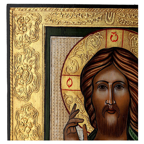 Christ Savior Pantocrator Icon, painted in Romania 28x28 cm 3