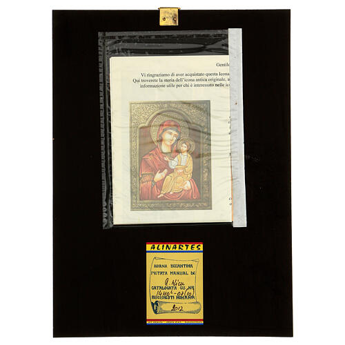 Icono Madre de Dios Hodighìtria-Smolénskaja 30x20 cm pintado en Rumanía 4