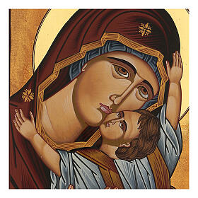 Icône Mère de Dieu de Mourom peinte Roumanie 30x20 cm