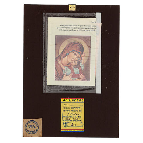 Icona Madre di Dio Muromskaja dipinta Romania 30x20 cm 4