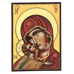 Ícone Nossa Senhora da Ternura Vladimirskaja 28x24 cm Roménia pintado