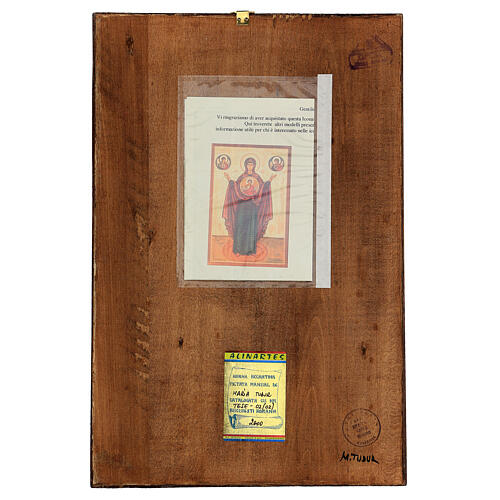 Icona Madre Dio del Segno 40x30 cm rumena dipinta 3