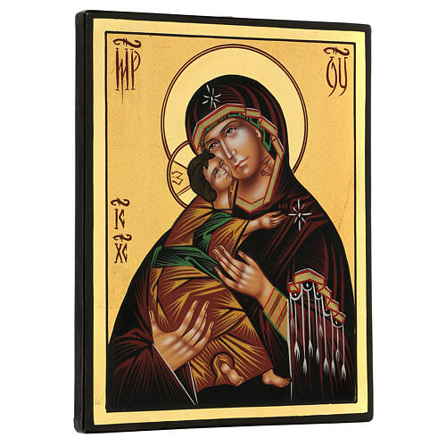 Rumänische Ikone Gottesmutter Vladimirskaja handbemalt, 24x18 cm 3