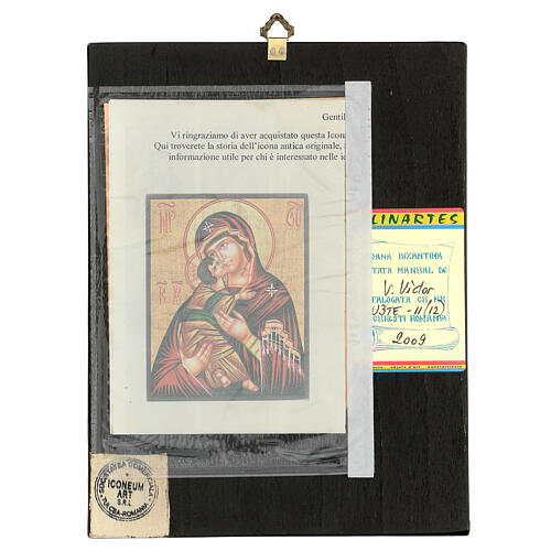Ikona Matka Boża Czułości Włodzimierska, malowana ręcznie w Rumunii, 24x18 cm 4