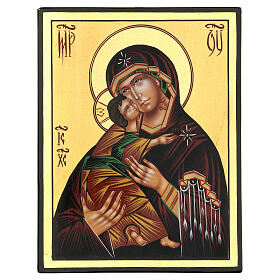 Ícone Mãe de Deus da Ternura Vladimirskaja 22x18 cm Roménia pintado