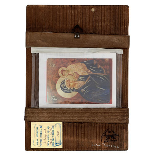 Icona Madre di Dio con Bambino dipinta a mano Romania 30x20 cm 4