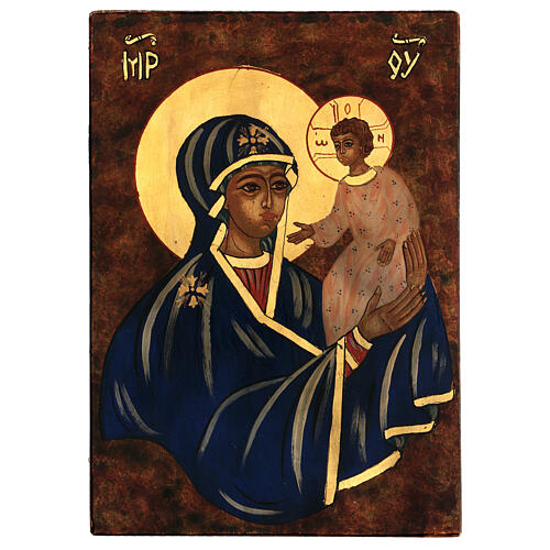Ikona Matka Boża z Dzieciątkiem, malowana ręcznie w Rumunii, 30x20 cm 1