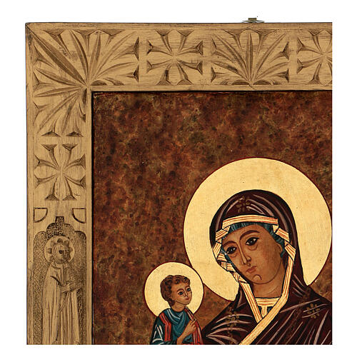 Rumänische Ikone dreihändige Mutter Gottes handbemalt, 40x30 cm 3