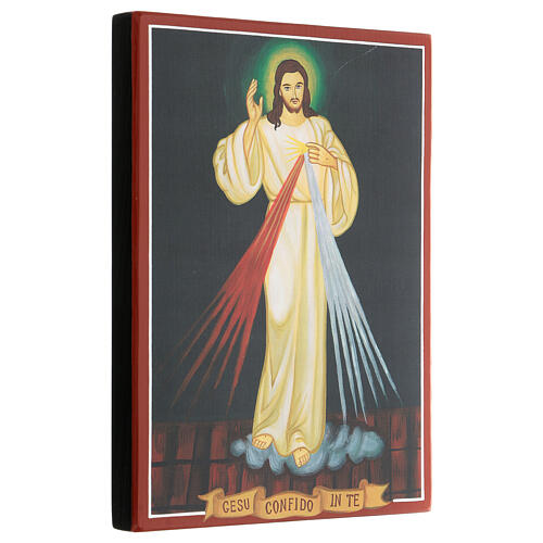 Icono impreso Jesús Misericordioso madera 25x20 cm 3