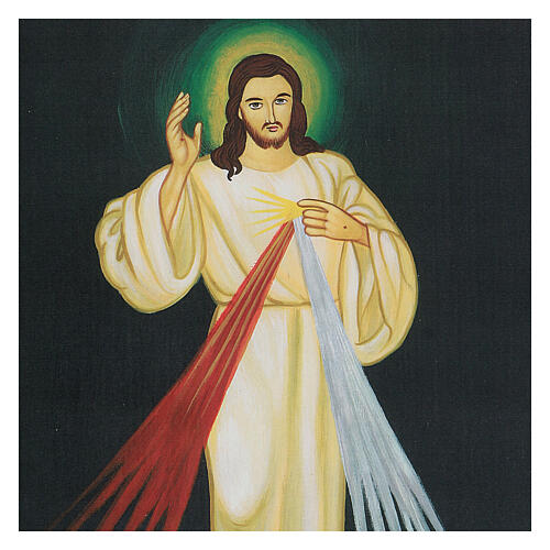 Divine Mercy Jesus icon printed wood 25x20 cm 2